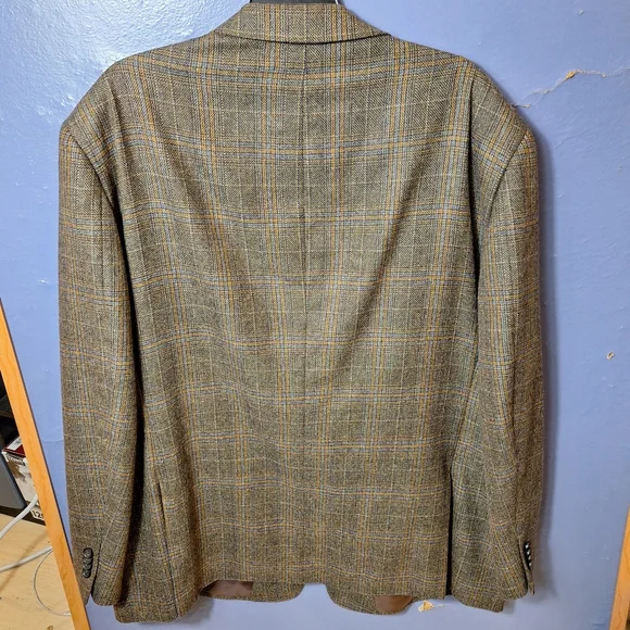 John W Nordstrom x Lanificio di pray 100% cashmere sports coat 50R plaid